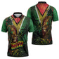 One Love Guyana Zipper Polo Shirt Rastafarian Lion Reggae Grunge Style