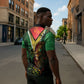 One Love Guyana Zipper Polo Shirt Rastafarian Lion Reggae Grunge Style