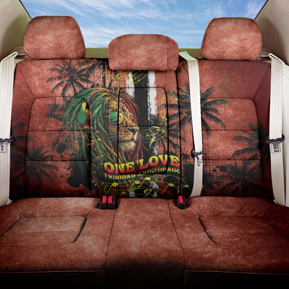 One Love Trinidad And Tobago Back Car Seat Cover Rastafarian Lion Reggae Grunge Style