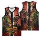 One Love Trinidad And Tobago Basketball Jersey Rastafarian Lion Reggae Grunge Style
