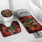 One Love Trinidad And Tobago Bathroom Set Rastafarian Lion Reggae Grunge Style