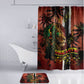 One Love Trinidad And Tobago Bathroom Set Rastafarian Lion Reggae Grunge Style