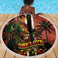 One Love Trinidad And Tobago Beach Blanket Rastafarian Lion Reggae Grunge Style