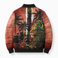 One Love Trinidad And Tobago Bomber Puffer Jacket Rastafarian Lion Reggae Grunge Style