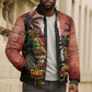 One Love Trinidad And Tobago Bomber Puffer Jacket Rastafarian Lion Reggae Grunge Style