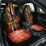 One Love Trinidad And Tobago Car Seat Cover Rastafarian Lion Reggae Grunge Style