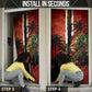 One Love Trinidad And Tobago Door Cover Rastafarian Lion Reggae Grunge Style