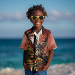 One Love Trinidad And Tobago Kid Hawaiian Shirt Rastafarian Lion Reggae Grunge Style