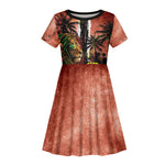 One Love Trinidad And Tobago Kid Short Sleeve Dress Rastafarian Lion Reggae Grunge Style