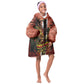 One Love Trinidad And Tobago Kid Wearable Blanket Hoodie Rastafarian Lion Reggae Grunge Style