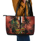 One Love Trinidad And Tobago Leather Tote Bag Rastafarian Lion Reggae Grunge Style