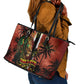 One Love Trinidad And Tobago Leather Tote Bag Rastafarian Lion Reggae Grunge Style
