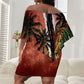 One Love Trinidad And Tobago Off Shoulder Short Dress Rastafarian Lion Reggae Grunge Style