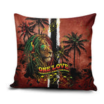 One Love Trinidad And Tobago Pillow Cover Rastafarian Lion Reggae Grunge Style