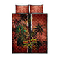 One Love Trinidad And Tobago Quilt Bed Set Rastafarian Lion Reggae Grunge Style