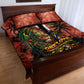 One Love Trinidad And Tobago Quilt Bed Set Rastafarian Lion Reggae Grunge Style