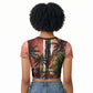 One Love Trinidad And Tobago Raglan Cropped T shirt Rastafarian Lion Reggae Grunge Style