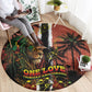 One Love Trinidad And Tobago Round Carpet Rastafarian Lion Reggae Grunge Style
