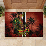 One Love Trinidad And Tobago Rubber Doormat Rastafarian Lion Reggae Grunge Style