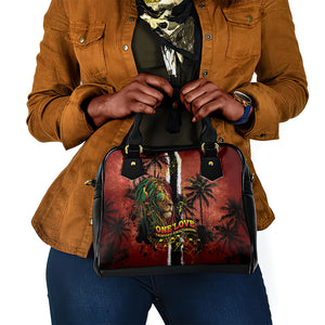 One Love Trinidad And Tobago Shoulder Handbag Rastafarian Lion Reggae Grunge Style