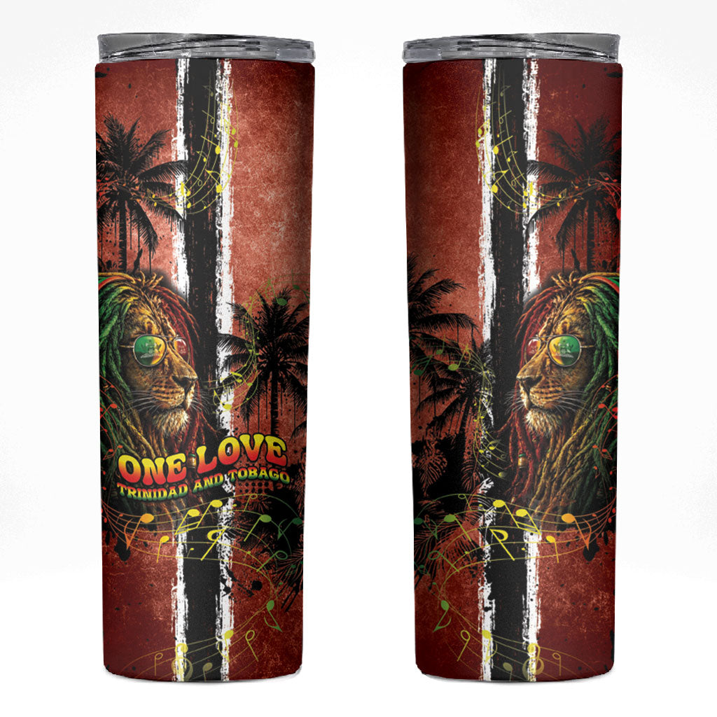One Love Trinidad And Tobago Skinny Tumbler Rastafarian Lion Reggae Grunge Style