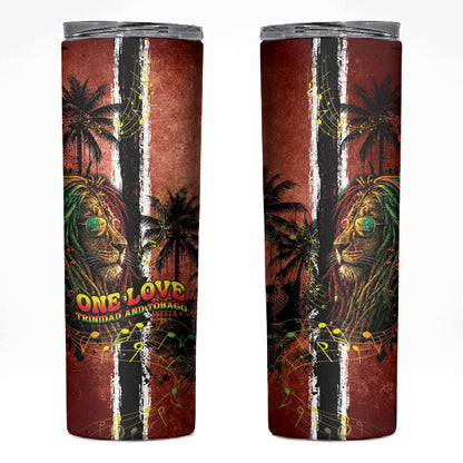 One Love Trinidad And Tobago Skinny Tumbler Rastafarian Lion Reggae Grunge Style