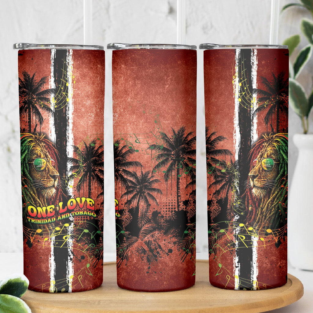 One Love Trinidad And Tobago Skinny Tumbler Rastafarian Lion Reggae Grunge Style