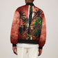 One Love Trinidad And Tobago Sleeve Zip Bomber Jacket Rastafarian Lion Reggae Grunge Style