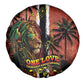 One Love Trinidad And Tobago Spare Tire Cover Rastafarian Lion Reggae Grunge Style