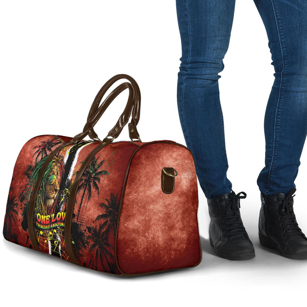 One Love Trinidad And Tobago Travel Bag Rastafarian Lion Reggae Grunge Style