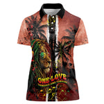 One Love Trinidad And Tobago Women Polo Shirt Rastafarian Lion Reggae Grunge Style