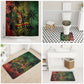 One Love Afro Haiti Bathroom Set Rastafarian Lion Reggae Grunge Style