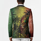 One Love Afro Haiti Blazer Rastafarian Lion Reggae Grunge Style