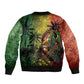 One Love Afro Haiti Bomber Jacket Rastafarian Lion Reggae Grunge Style
