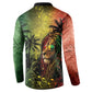 One Love Afro Haiti Button Sweatshirt Rastafarian Lion Reggae Grunge Style