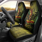 One Love Afro Haiti Car Seat Cover Rastafarian Lion Reggae Grunge Style