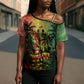 One Love Afro Haiti Cross Shoulder Shirt Rastafarian Lion Reggae Grunge Style