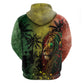 One Love Afro Haiti Hoodie Rastafarian Lion Reggae Grunge Style