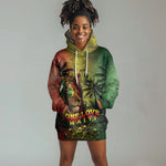 One Love Afro Haiti Hoodie Dress Rastafarian Lion Reggae Grunge Style