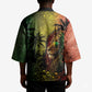 One Love Afro Haiti Kimono Rastafarian Lion Reggae Grunge Style