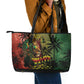 One Love Afro Haiti Leather Tote Bag Rastafarian Lion Reggae Grunge Style