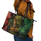 One Love Afro Haiti Leather Tote Bag Rastafarian Lion Reggae Grunge Style