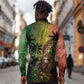 One Love Afro Haiti Long Sleeve Button Shirt Rastafarian Lion Reggae Grunge Style