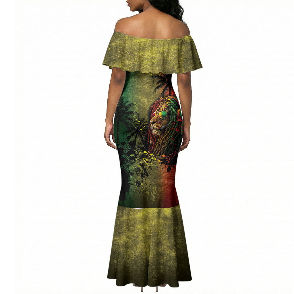 One Love Afro Haiti Mermaid Dress Rastafarian Lion Reggae Grunge Style