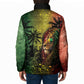 One Love Afro Haiti Padded Jacket Rastafarian Lion Reggae Grunge Style