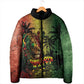 One Love Afro Haiti Padded Jacket Rastafarian Lion Reggae Grunge Style