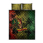 One Love Afro Haiti Quilt Bed Set Rastafarian Lion Reggae Grunge Style