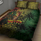 One Love Afro Haiti Quilt Bed Set Rastafarian Lion Reggae Grunge Style