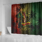 One Love Afro Haiti Shower Curtain Rastafarian Lion Reggae Grunge Style