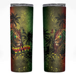 One Love Afro Haiti Skinny Tumbler Rastafarian Lion Reggae Grunge Style